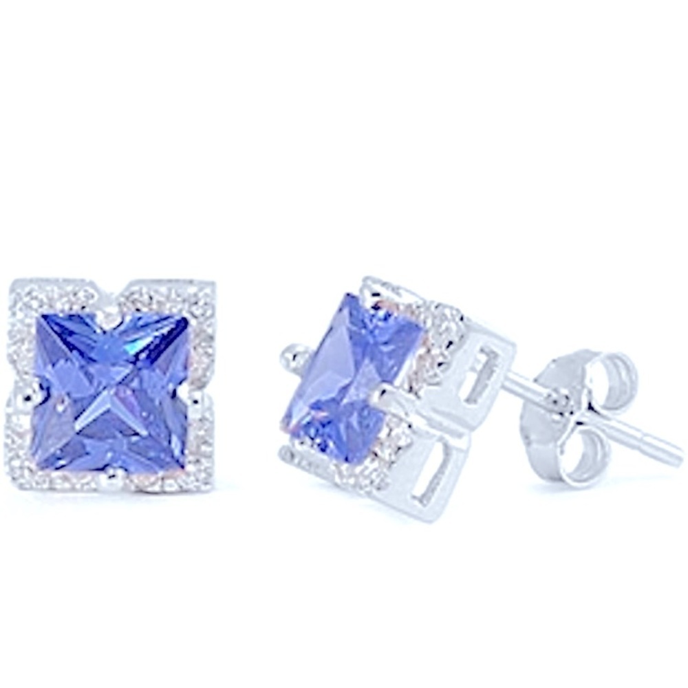 Sparkling Tanzanite Earring Studs
